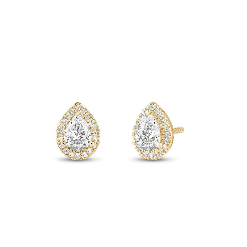 Pear Diamond Halo Earrings