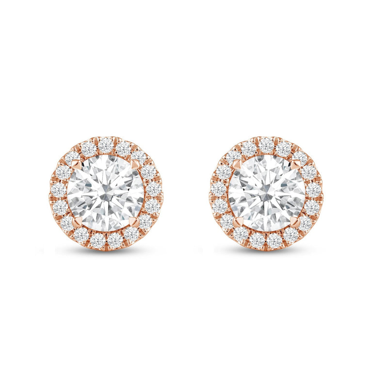 Round Diamond Halo Earrings