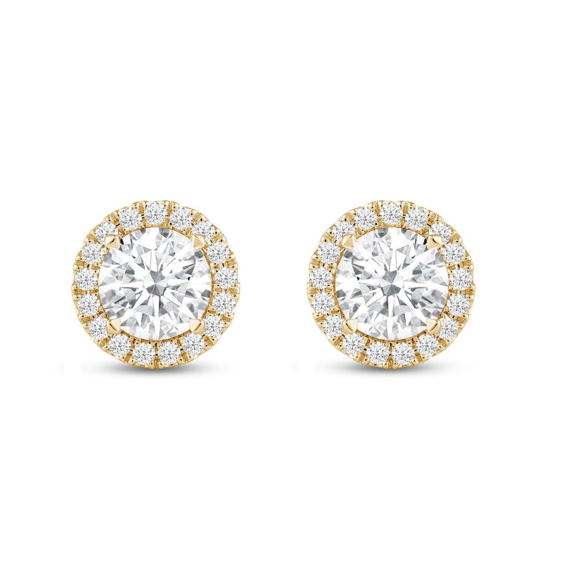 Round Diamond Halo Earrings