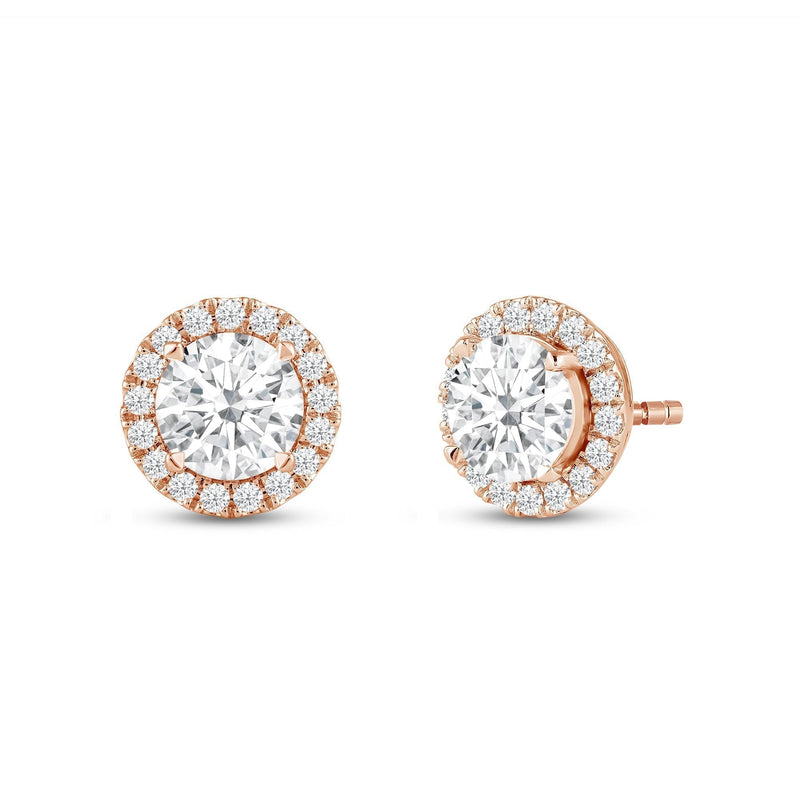 Round Diamond Halo Earrings