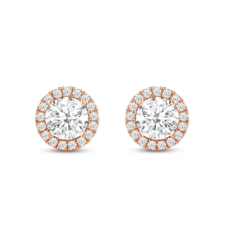 Round Diamond Halo Earrings