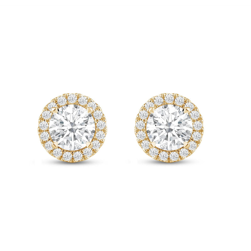 Round Diamond Halo Earrings