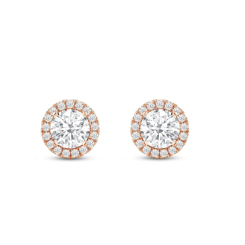 Round Diamond Halo Earrings