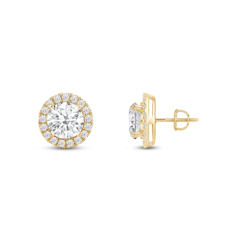 Round Diamond Halo Earrings
