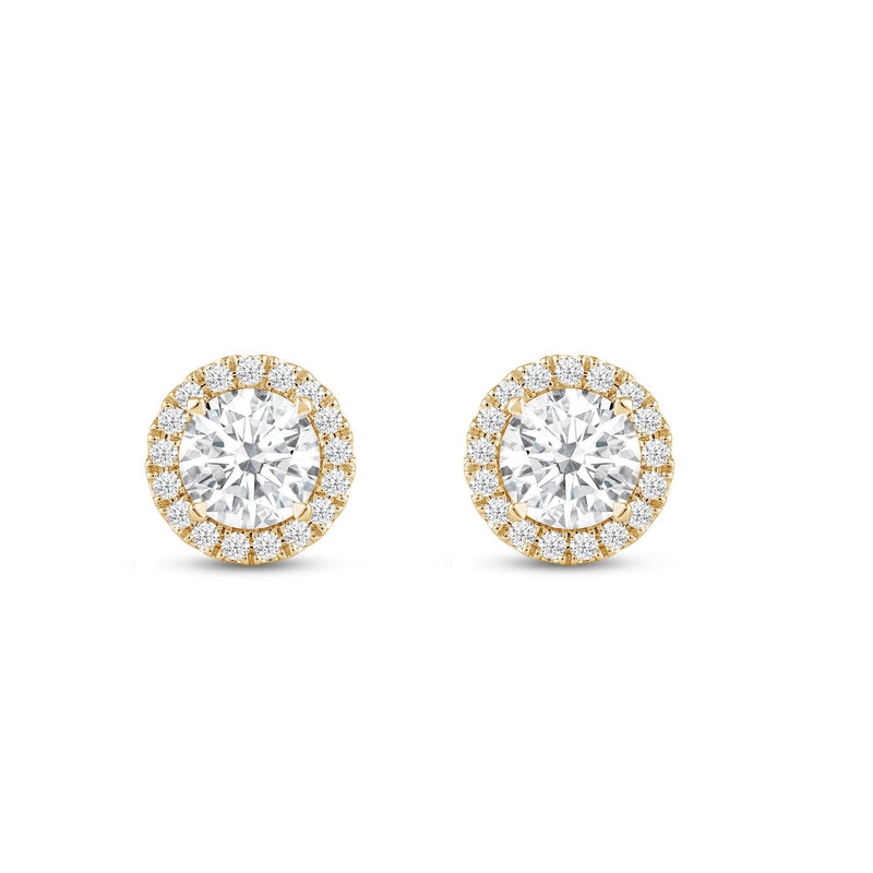 Round Diamond Halo Earrings
