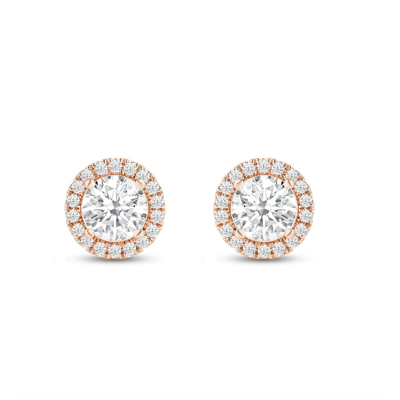 Round Diamond Halo Earrings