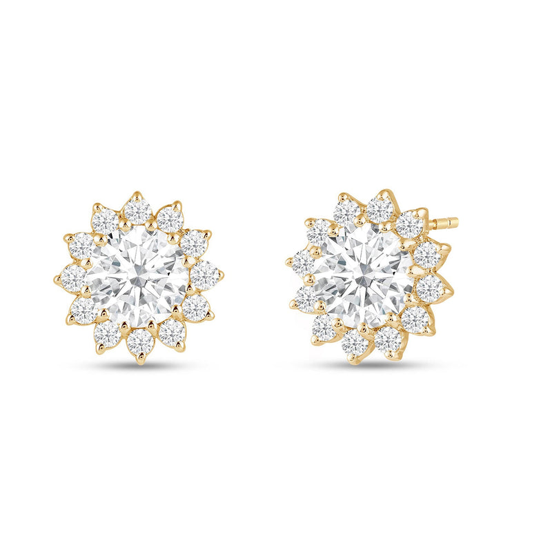 Flower Halo Diamond Earrings