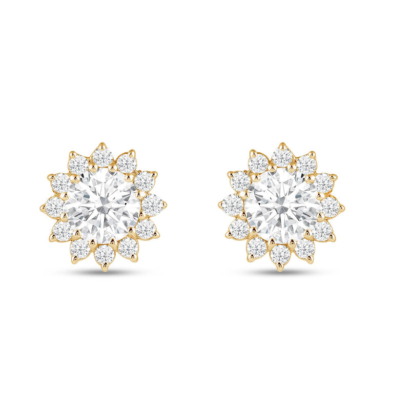 Flower Halo Diamond Earrings