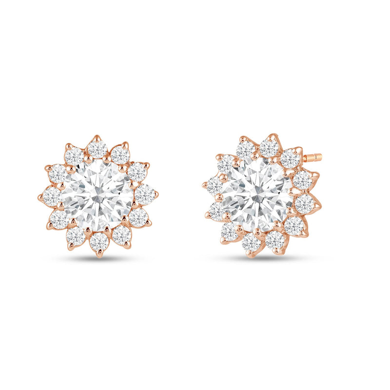 Flower Halo Diamond Earrings