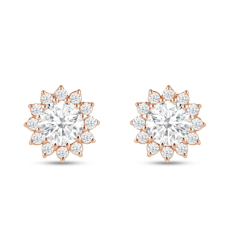 Flower Halo Diamond Earrings