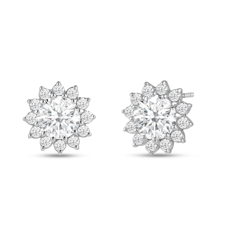 Flower Halo Diamond Earrings