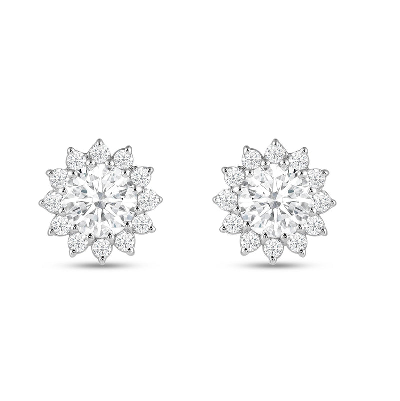 Flower Halo Diamond Earrings