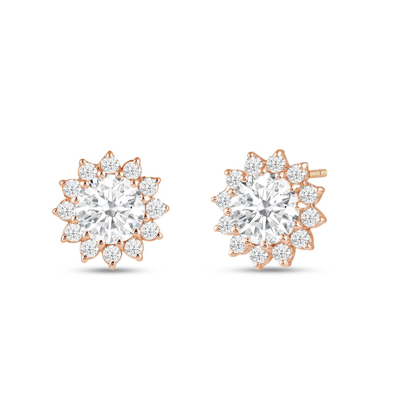 Flower Halo Diamond Earrings