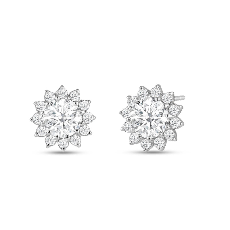 Flower Halo Diamond Earrings