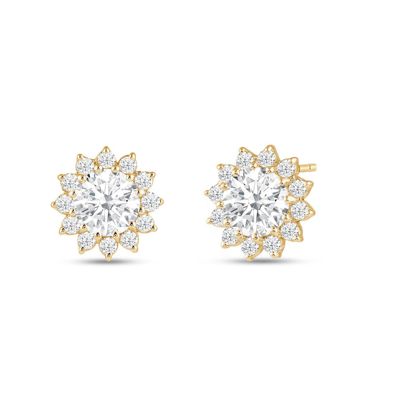 Flower Halo Diamond Earrings
