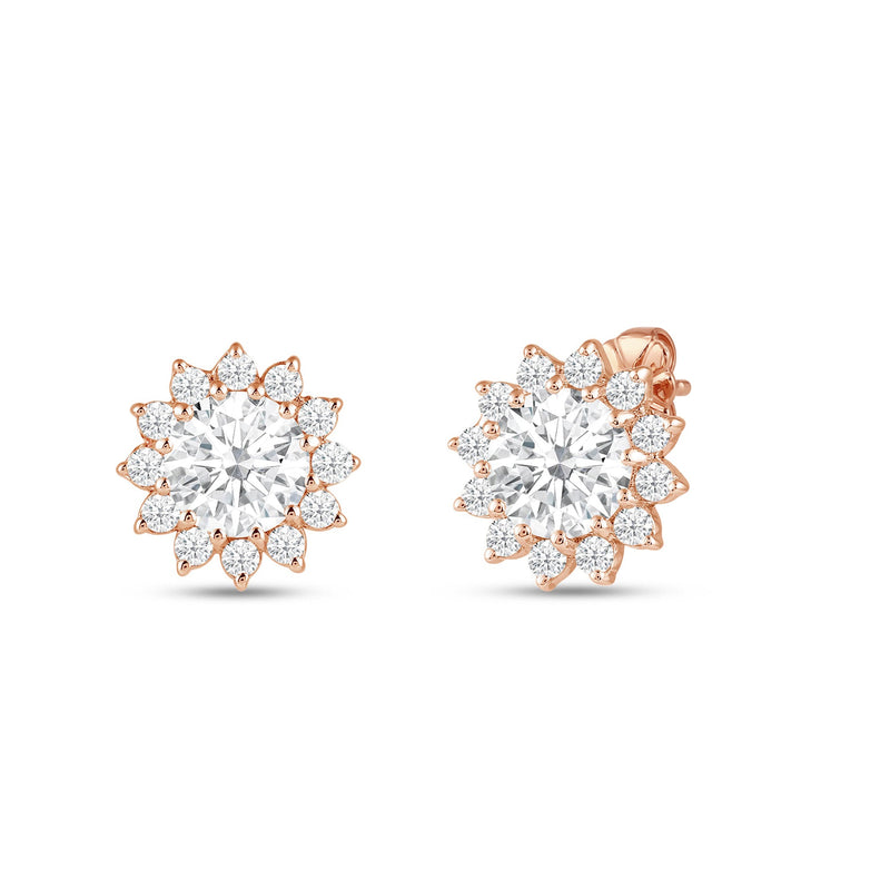 Flower Halo Diamond Earrings