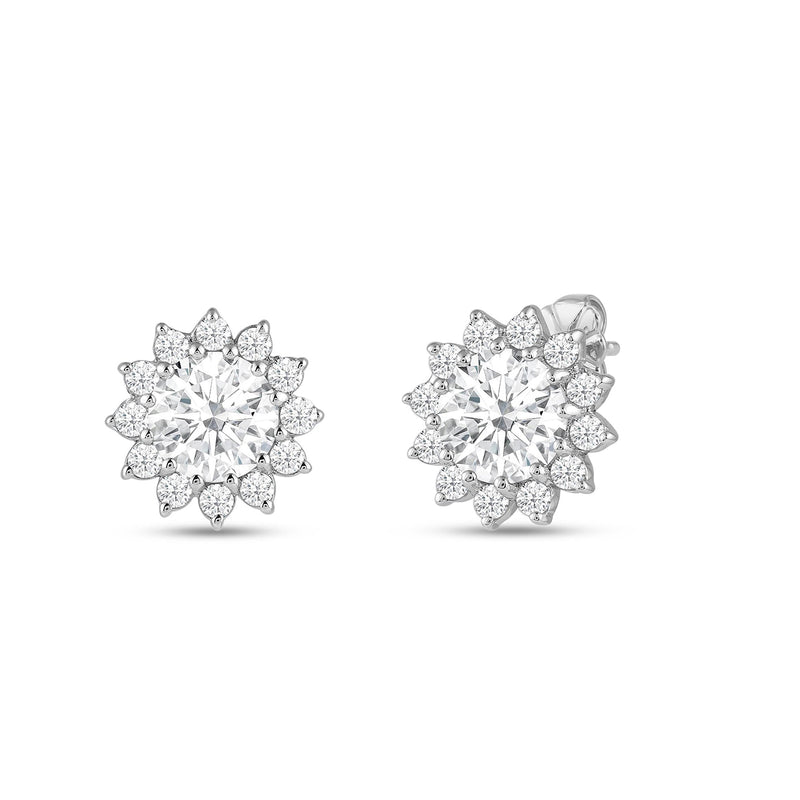 Flower Halo Diamond Earrings