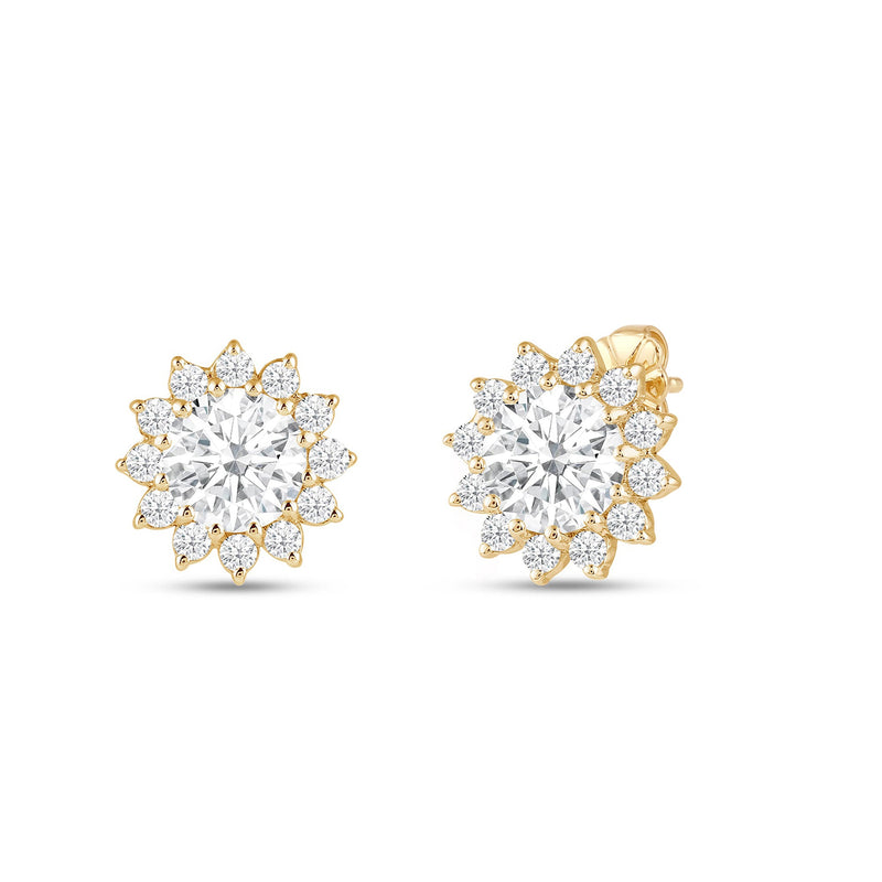 Flower Halo Diamond Earrings