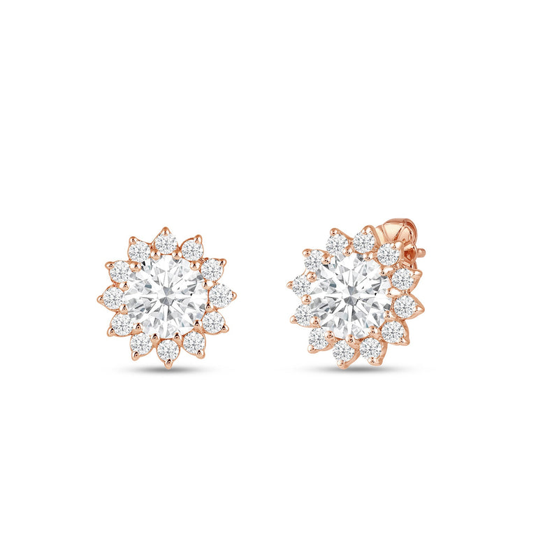Flower Halo Diamond Earrings