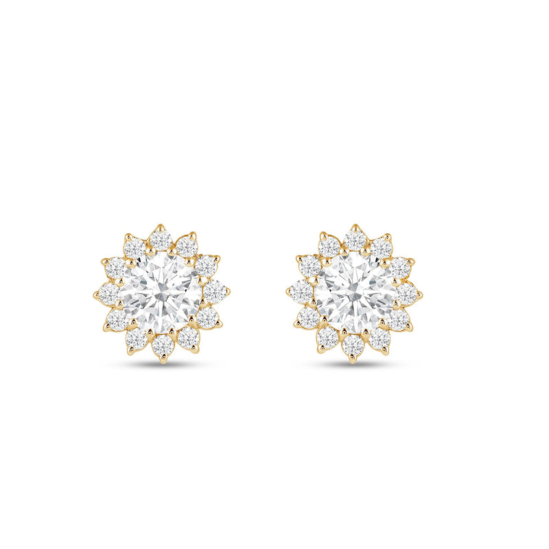 Flower Halo Diamond Earrings