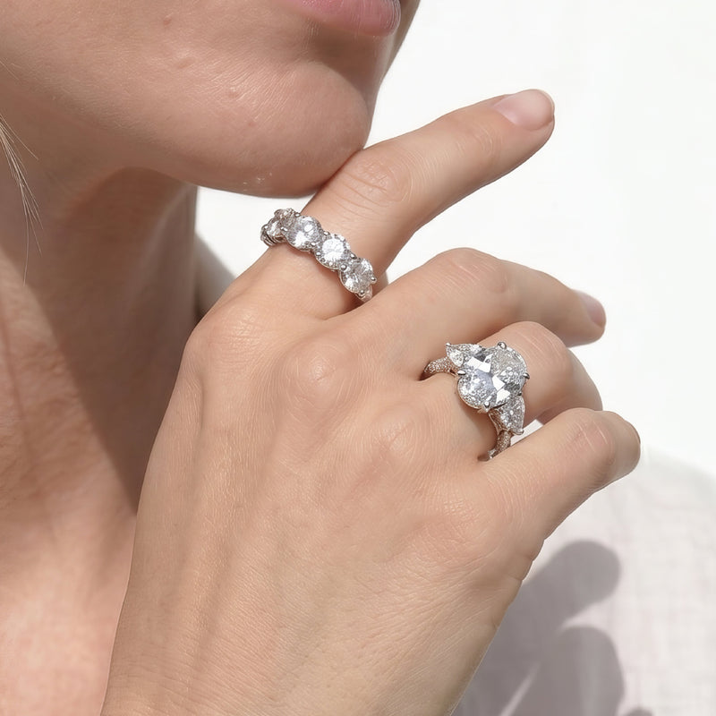 The Windsor Trillion Three Stone Ring