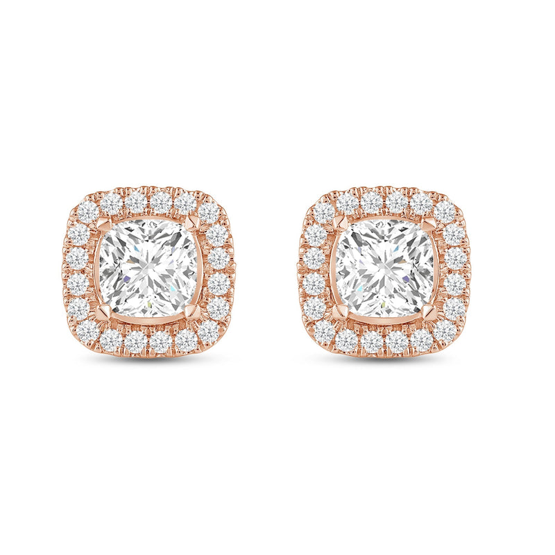Cushion Diamond Halo Earrings