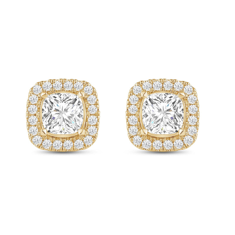 Cushion Diamond Halo Earrings