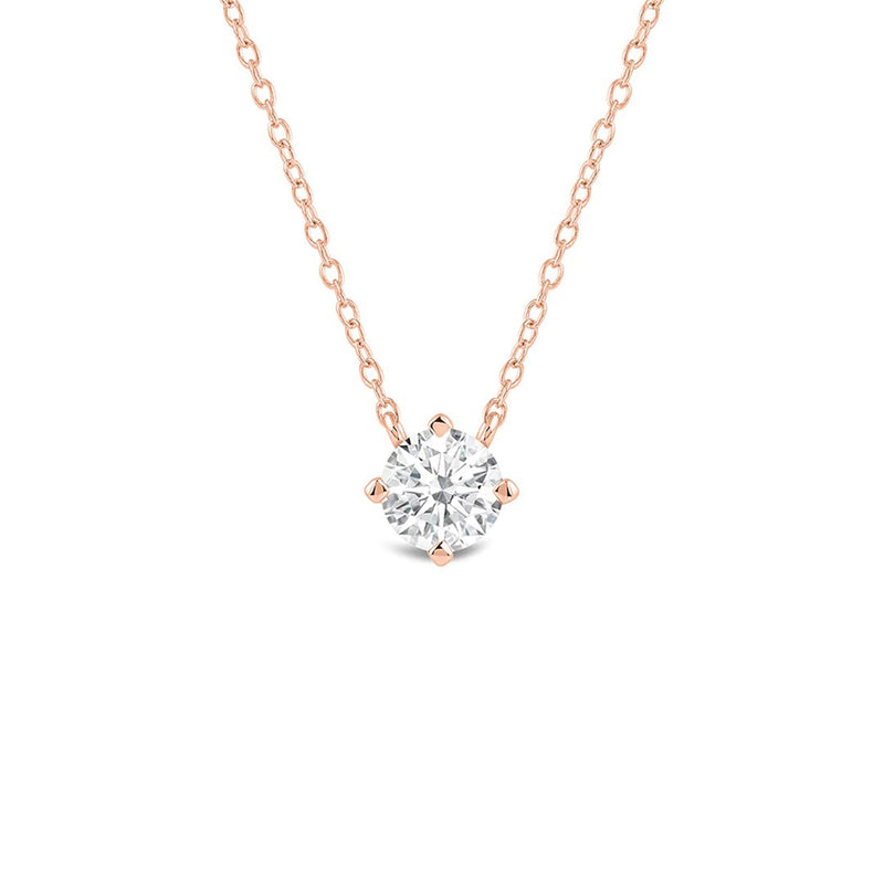 Kite Set Round Lab Created Diamond Solitaire Pendant