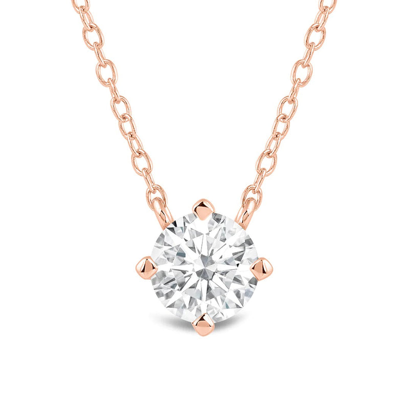 Kite Set Round Lab Created Diamond Solitaire Pendant