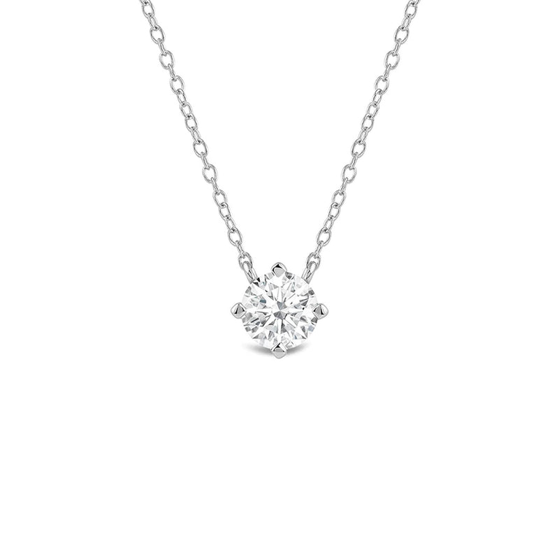 Kite Set Round Lab Created Diamond Solitaire Pendant