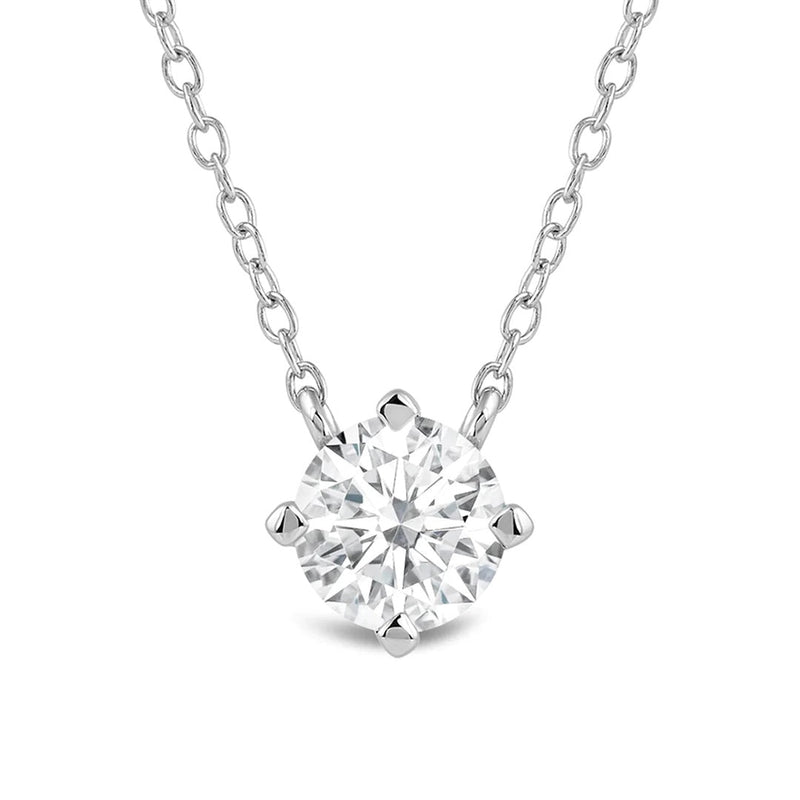 Kite Set Round Lab Created Diamond Solitaire Pendant