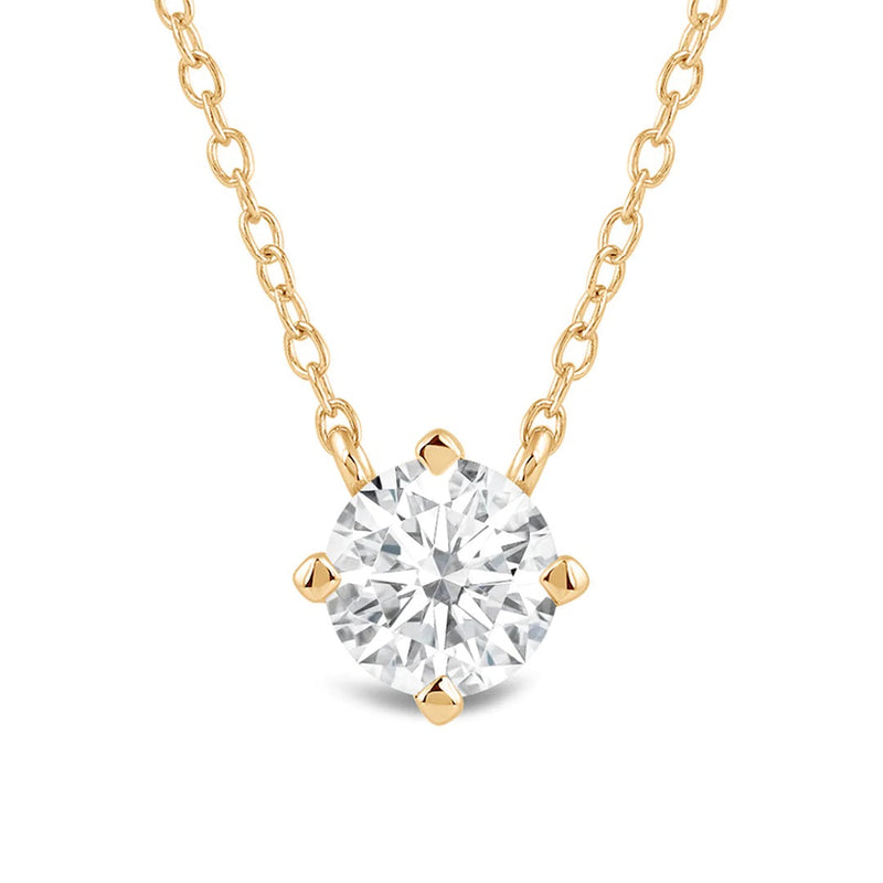 Kite Set Round Lab Created Diamond Solitaire Pendant