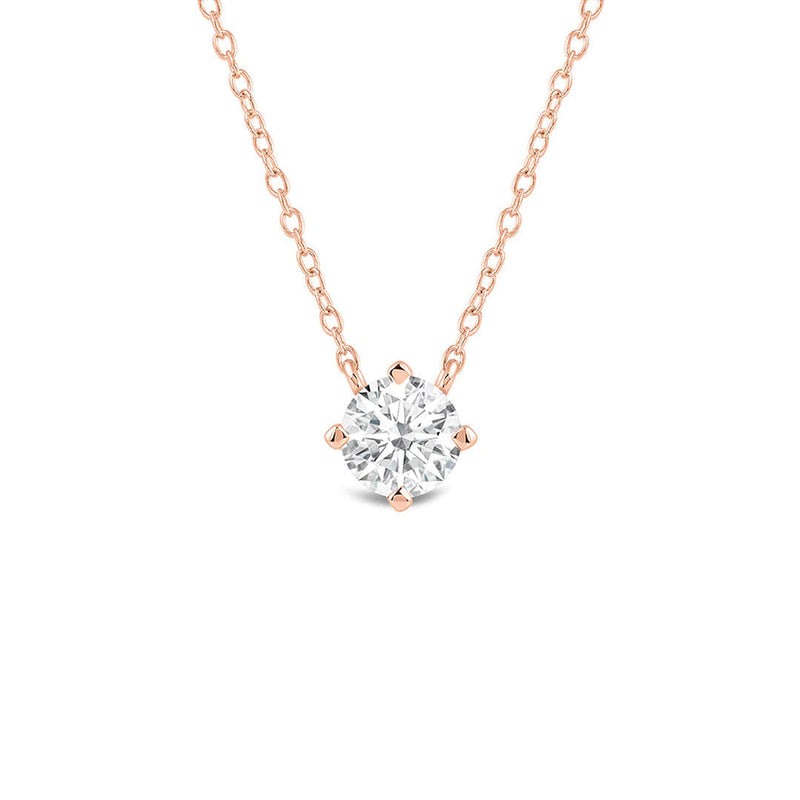 Kite Set Round Lab Created Diamond Solitaire Pendant