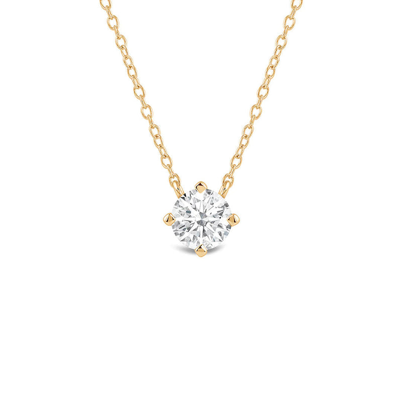 Kite Set Round Lab Created Diamond Solitaire Pendant
