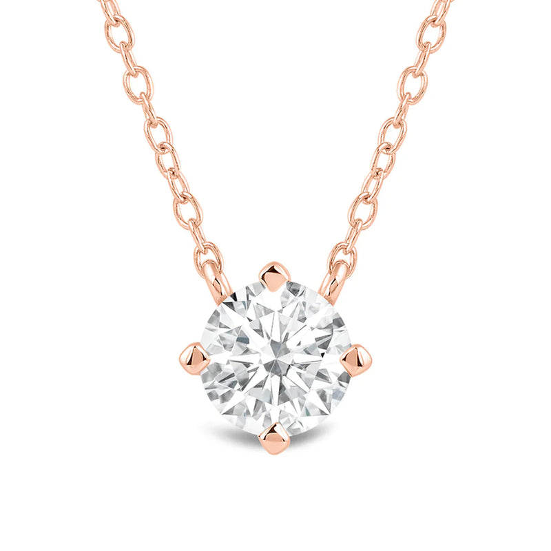 Kite Set Round Lab Created Diamond Solitaire Pendant