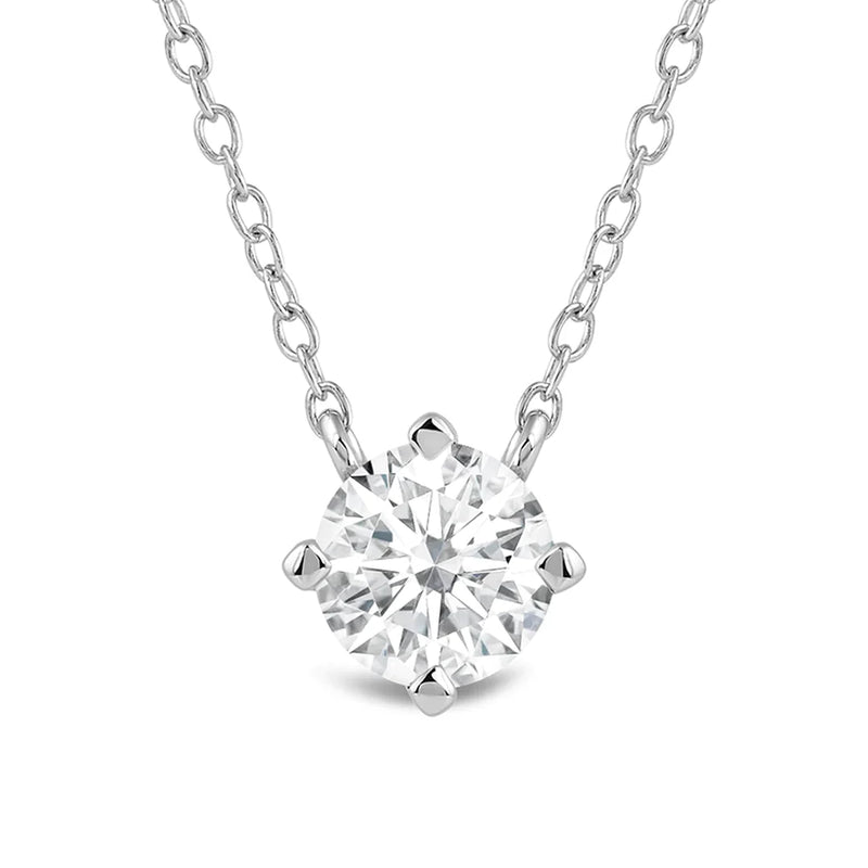 Kite Set Round Lab Created Diamond Solitaire Pendant