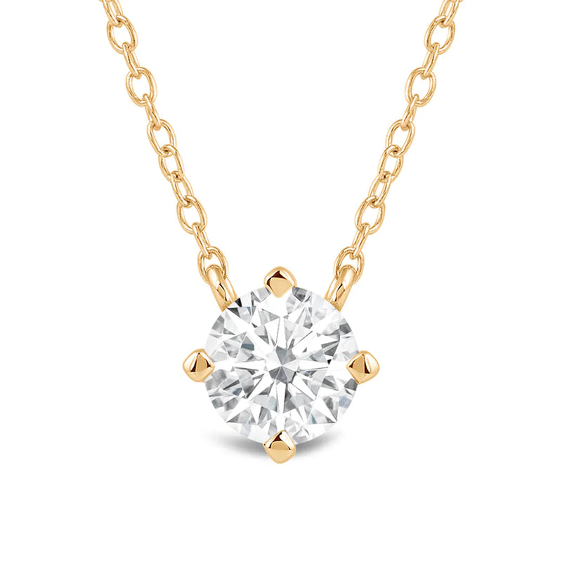 Kite Set Round Lab Created Diamond Solitaire Pendant