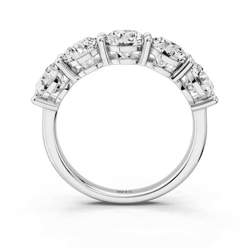 Five Stone Round Diamond Anniversary Ring