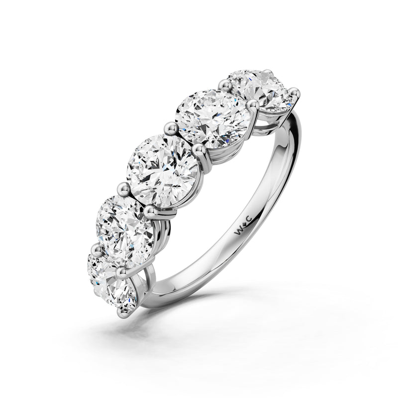 Five Stone Round Diamond Anniversary Ring