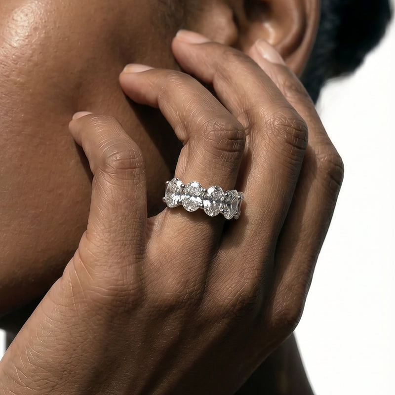 Classic Five Stone Oval Diamond Anniversary Ring (F+ SI+)