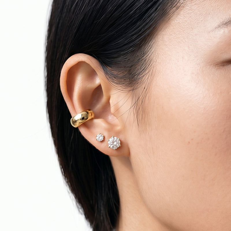 Round Diamond Six Prong Stud Earrings (F/G SI+)