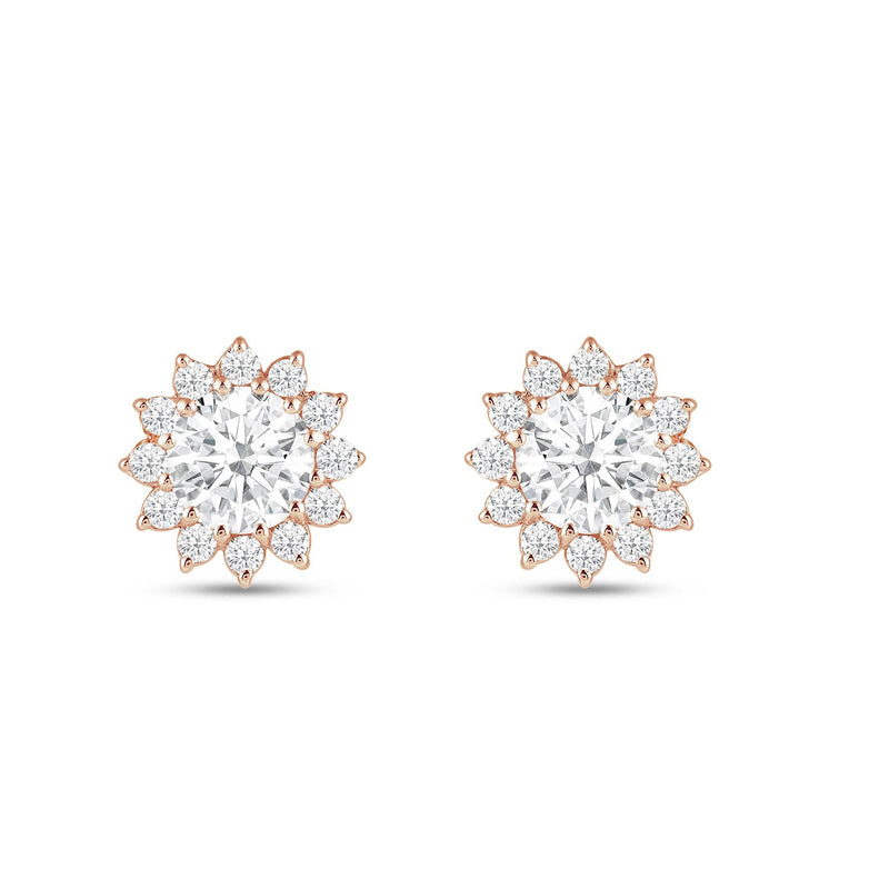 Flower Halo Diamond Earrings