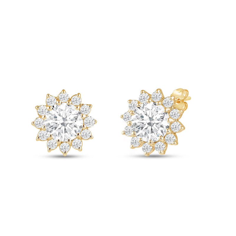 Flower Halo Diamond Earrings