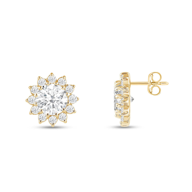 Flower Halo Diamond Earrings