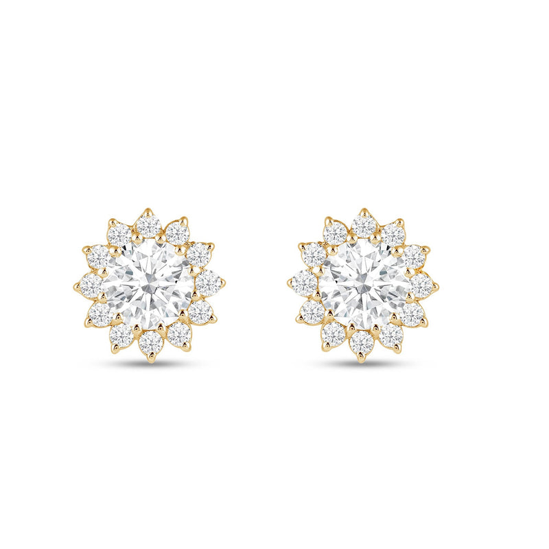 Flower Halo Diamond Earrings