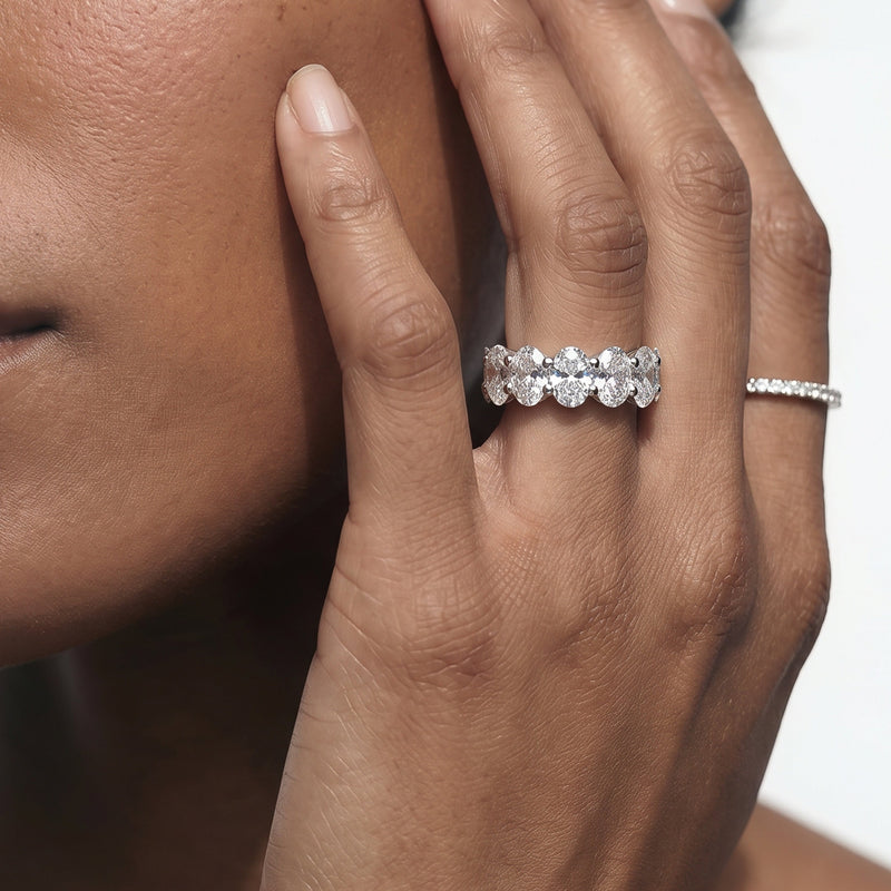 Classic Five Stone Oval Diamond Anniversary Ring (F+ SI+)