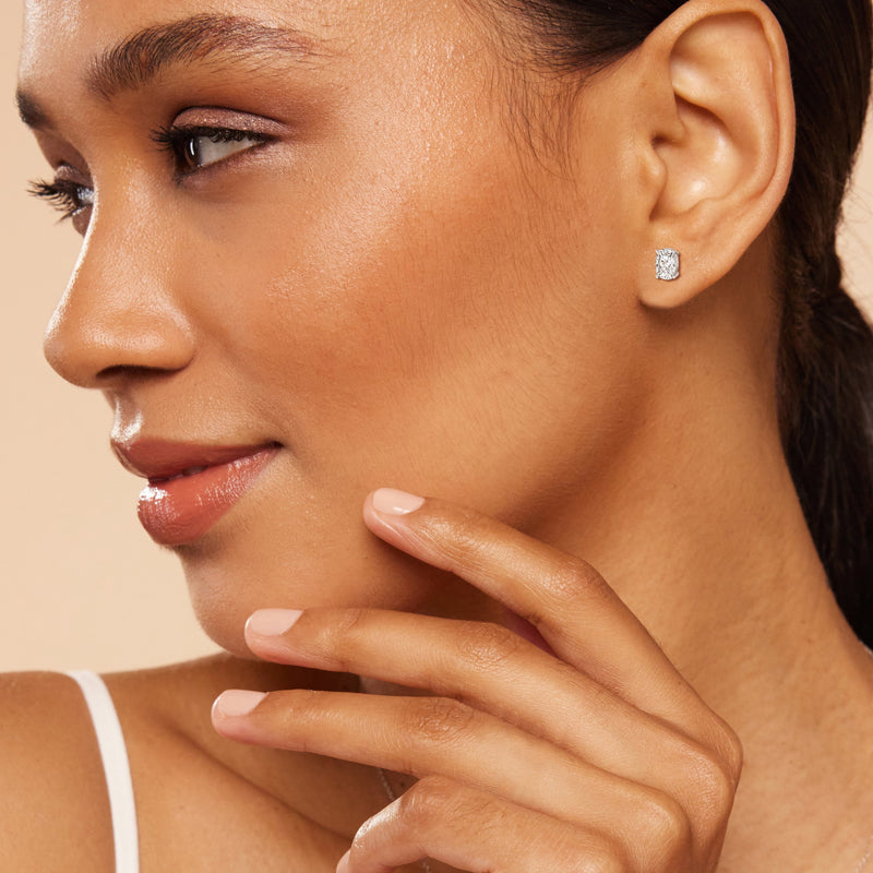 Classic Elongated Cushion Stud Earrings