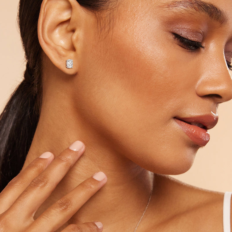 Classic Elongated Cushion Stud Earrings