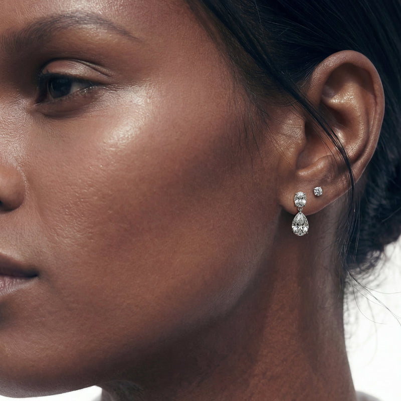 Elegance Oval and Pear Drop Studs