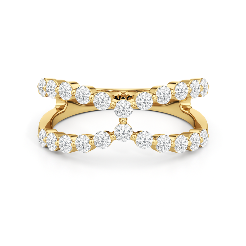 Chevron Kiss Diamond Ring
